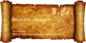 Mersitz Csongor névjegykártya